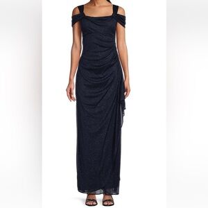 Alex Evenings black Glitter floor length Dress